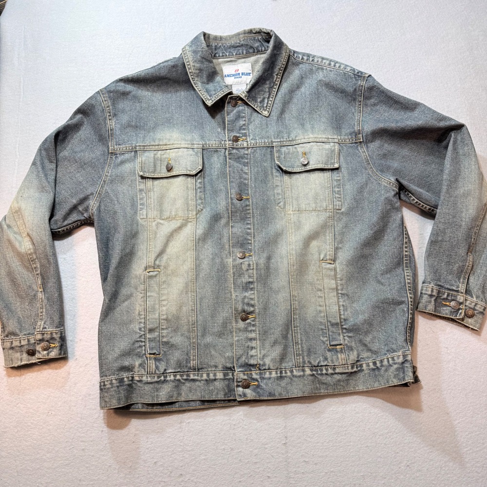 Vintage Anchor Blue Brand Vintage Denim Jean Jacket Men L — Classic / 90s Style‎
